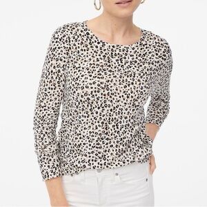 J Crew Animal Print Teddie Sweater